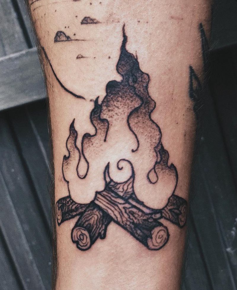 30 Pretty Bonfire Tattoos You Must Try