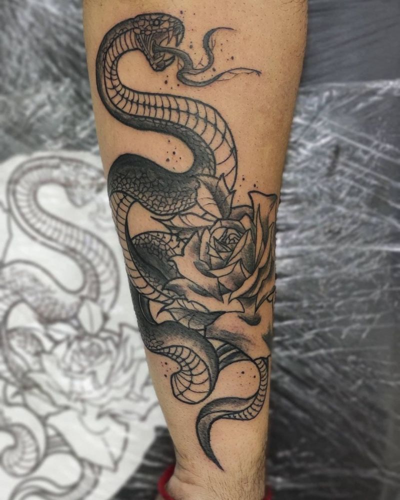 30 Perfect Dragon and flower Tattoos to Inspire You