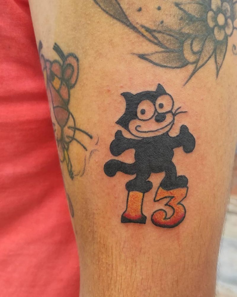 30 Cute Felix The Cat Tattoos You Must Love