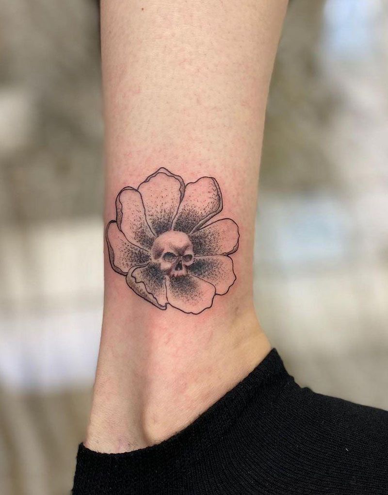 30 Unique Flower Skull Tattoos You Can Copy