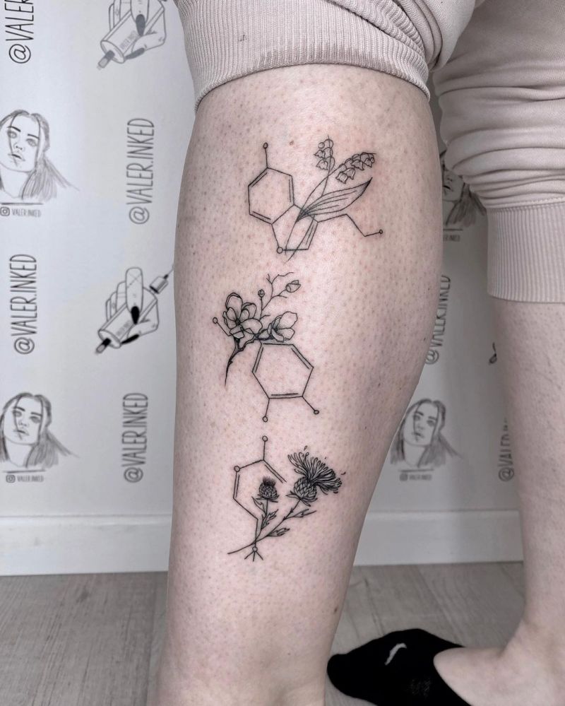30 Pretty Molecule Tattoos You Must Love