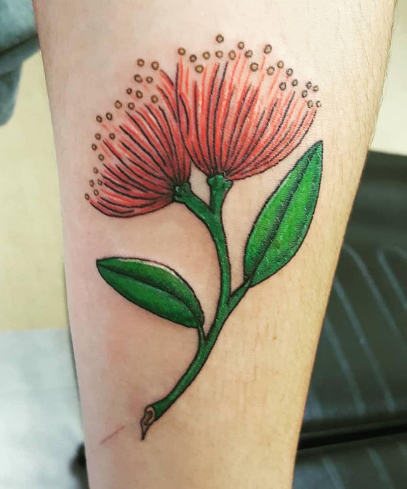 30 Pretty Pohutukawa Tattoos You Can Copy