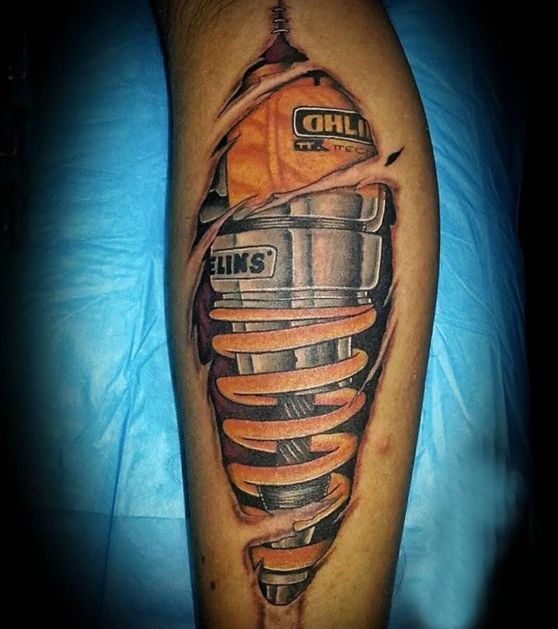 30 Wonderful Shock Absorber Tattoos You Must Love