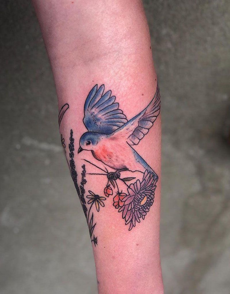 30 Pretty Bluebird Tattoos for Your Inspiration