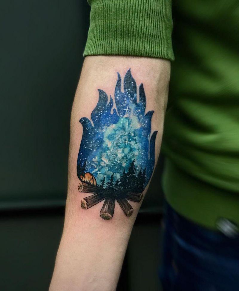 30 Pretty Bonfire Tattoos You Must Try