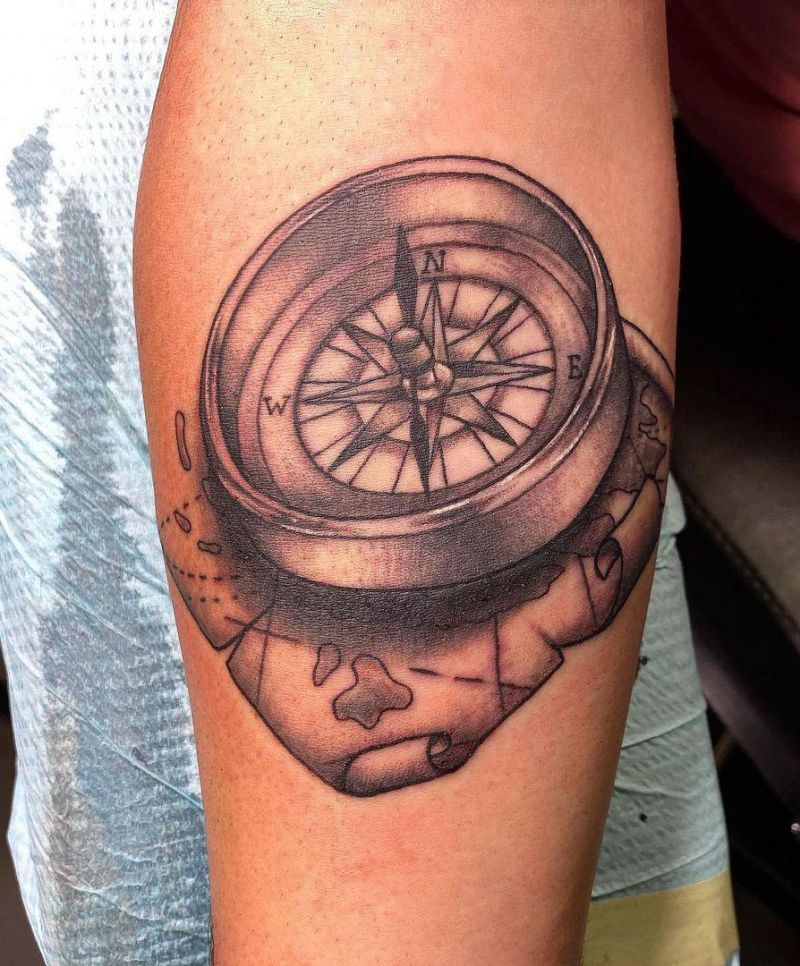 30 Pretty Compass and Map Tattoos You Will Love