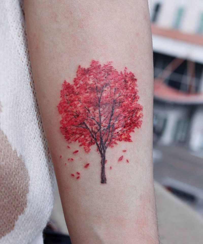 30 Gorgeous Maple Tree Tattoos to Inspire You