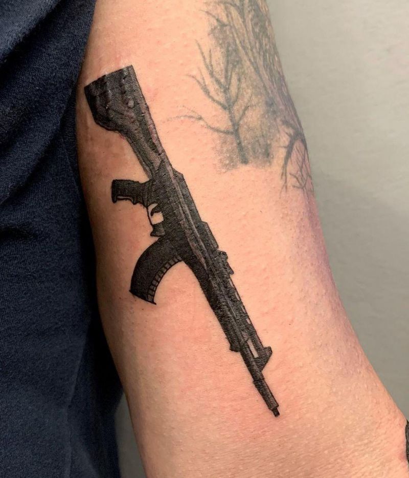 30 Pretty Rifle Tattoos You Can Copy