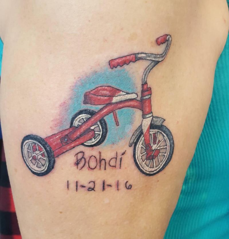 12 Pretty Tricycle Tattoos to Inspire You