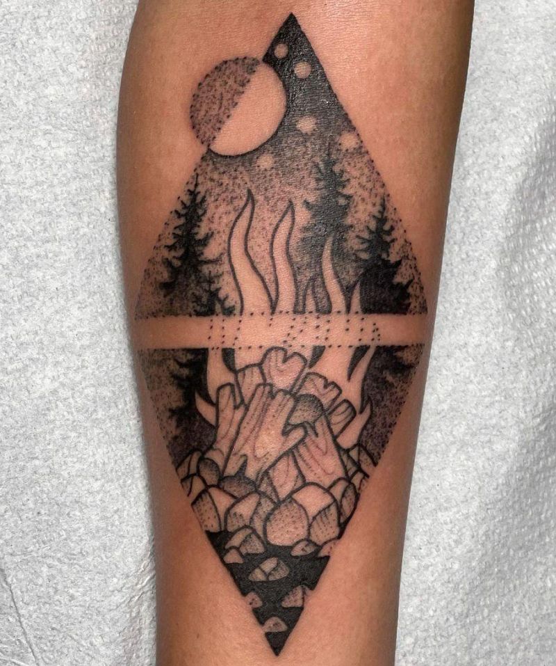 30 Pretty Bonfire Tattoos You Must Try