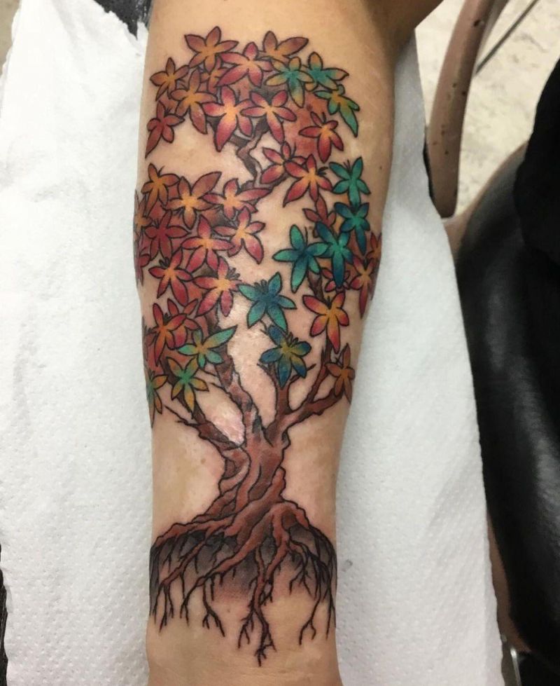 30 Gorgeous Maple Tree Tattoos to Inspire You