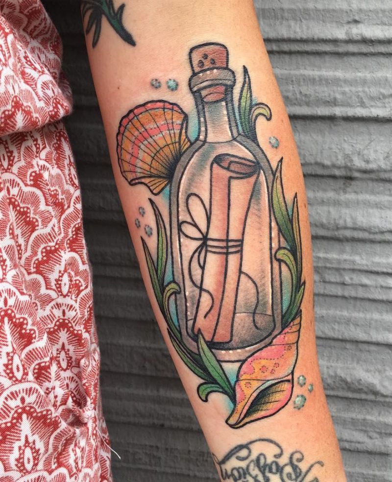 30 Mysterious Message In A Bottle Tattoos You Can Copy