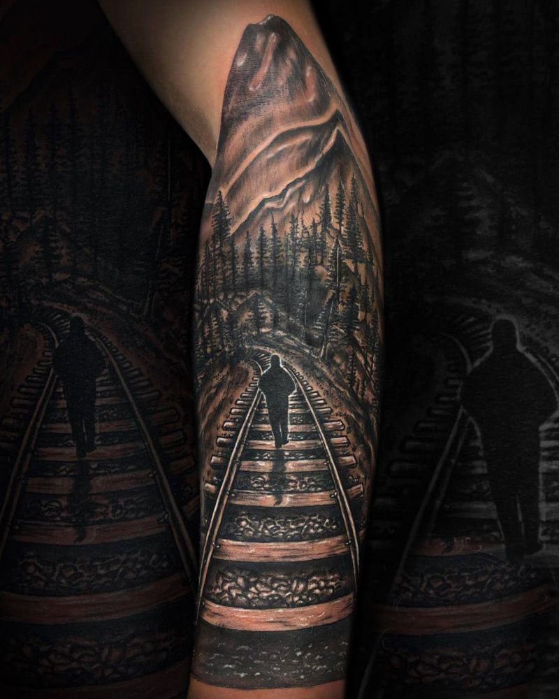 30 Pretty Railroad Tattoos You Must Love