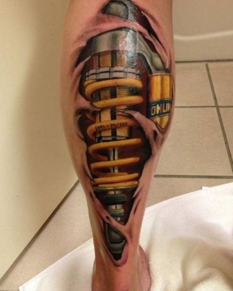 30 Wonderful Shock Absorber Tattoos You Must Love