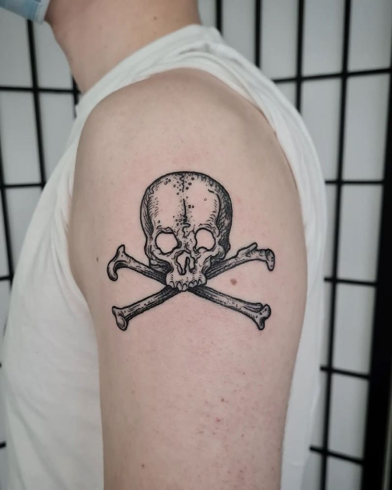 30 Gorgeous Skull and Crossbones Tattoos You Can’t Miss