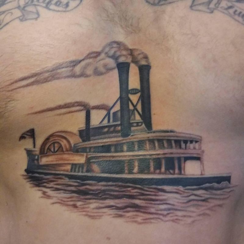 17 Pretty Steamboat Tattoos You Can Copy