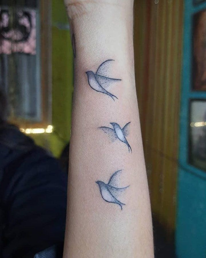 30 Pretty Three Birds Tattoos You Must Love