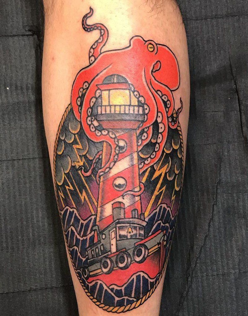 30 Pretty Tugboat Tattoos for Your Inspiration