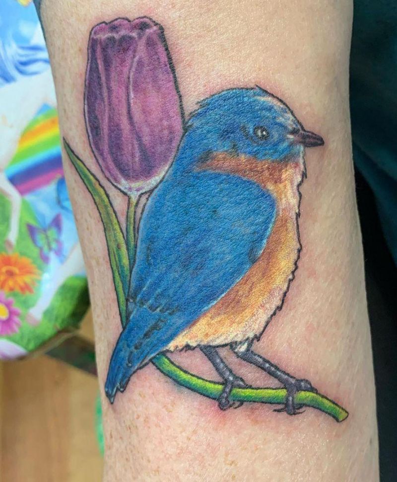 30 Pretty Bluebird Tattoos for Your Inspiration