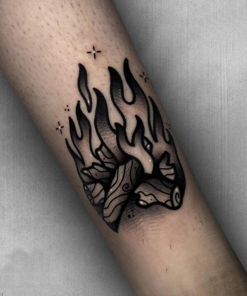 30 Pretty Bonfire Tattoos You Must Try