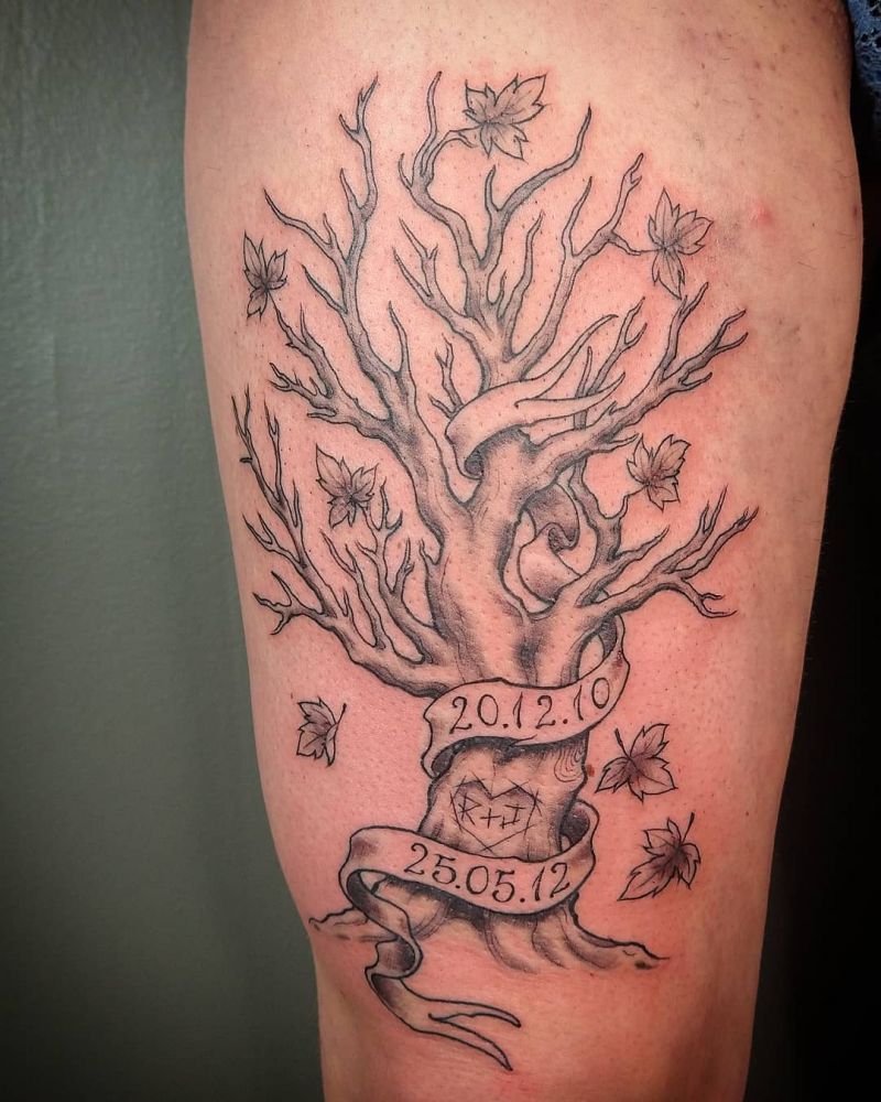 30 Gorgeous Maple Tree Tattoos to Inspire You