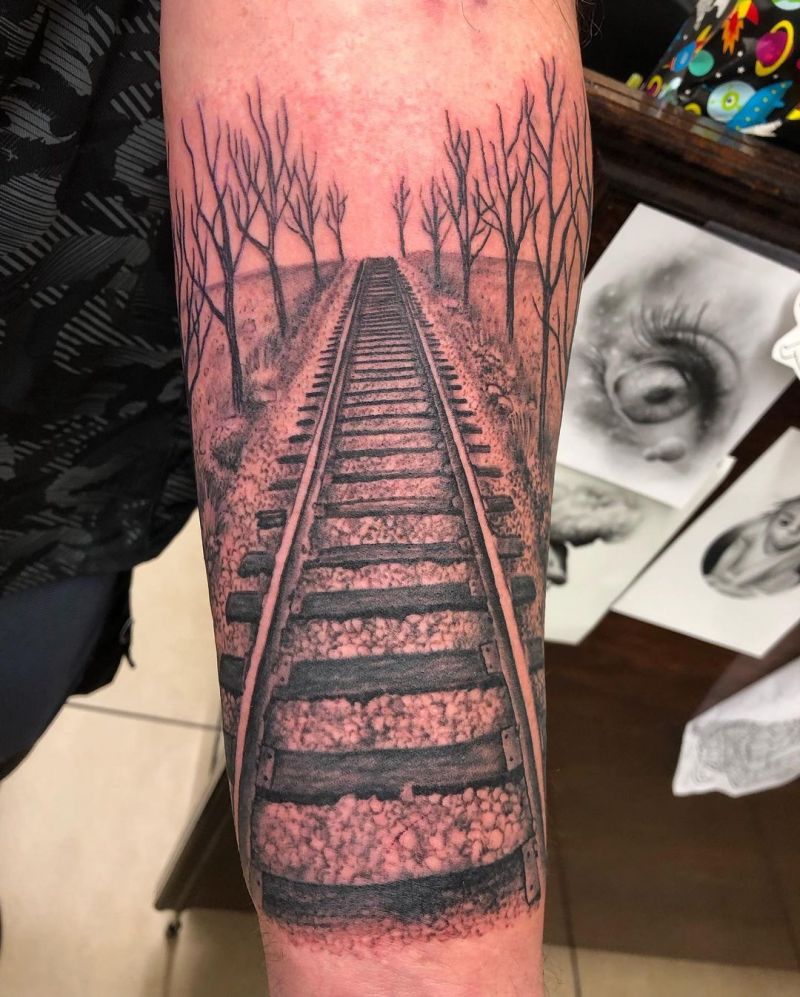 30 Pretty Railroad Tattoos You Must Love