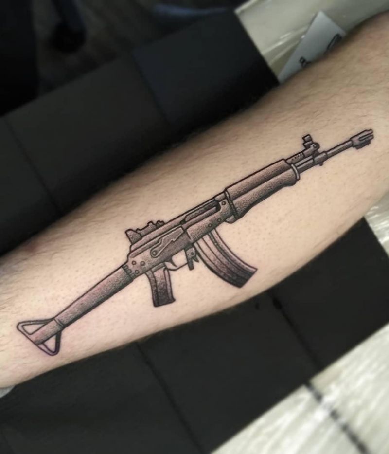 30 Pretty Rifle Tattoos You Can Copy