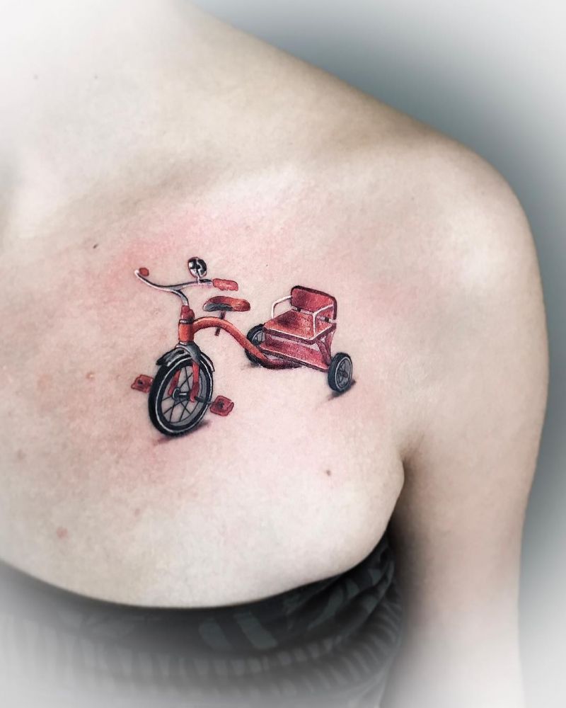12 Pretty Tricycle Tattoos to Inspire You