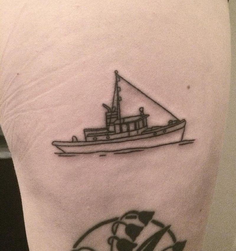 30 Pretty Tugboat Tattoos for Your Inspiration