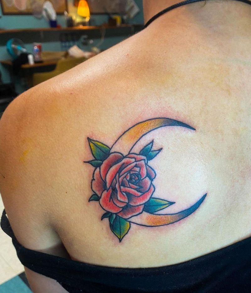 30 Pretty Crescent Moon Tattoos You Can Copy