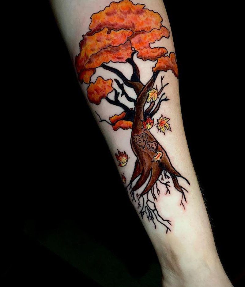 30 Gorgeous Maple Tree Tattoos to Inspire You