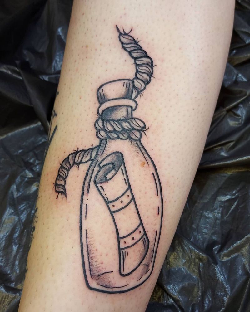 30 Mysterious Message In A Bottle Tattoos You Can Copy