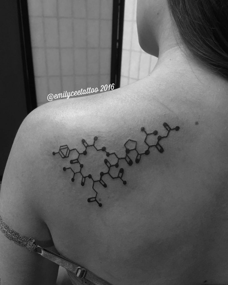 30 Pretty Molecule Tattoos You Must Love