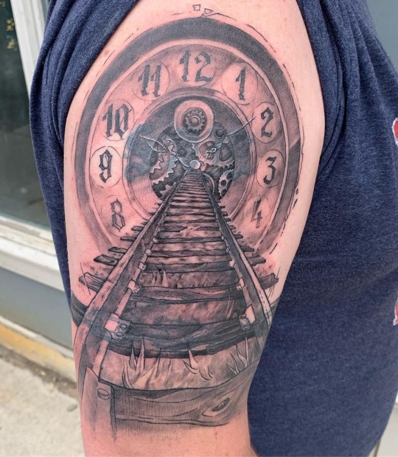 30 Pretty Railroad Tattoos You Must Love