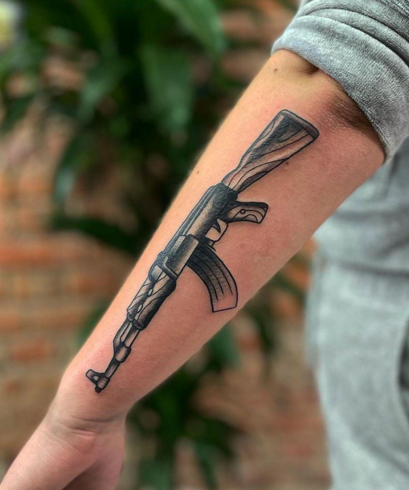 30 Pretty Rifle Tattoos You Can Copy