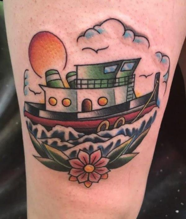 30 Pretty Tugboat Tattoos for Your Inspiration