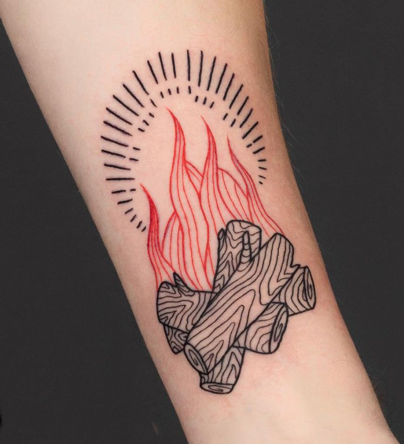 30 Pretty Bonfire Tattoos You Must Try