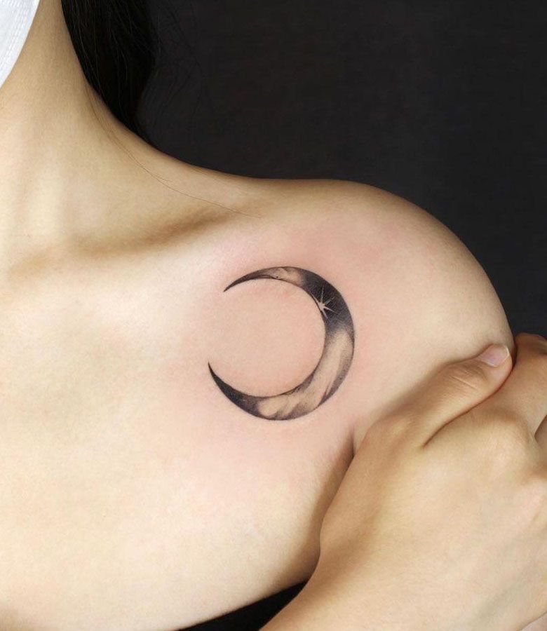 30 Pretty Crescent Moon Tattoos You Can Copy