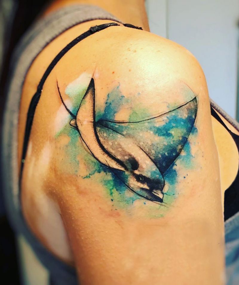 30 Pretty Eagle Ray Tattoos for Your Inspiration