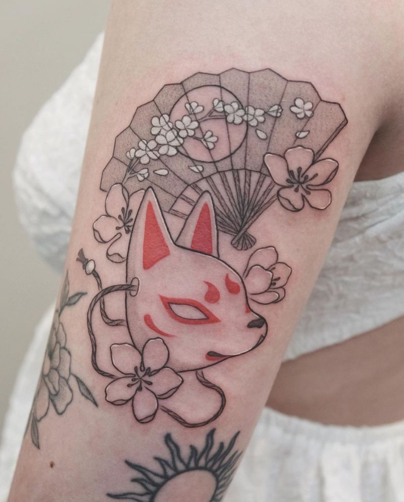 30 Pretty Kitsune Mask Tattoos to Inspire You