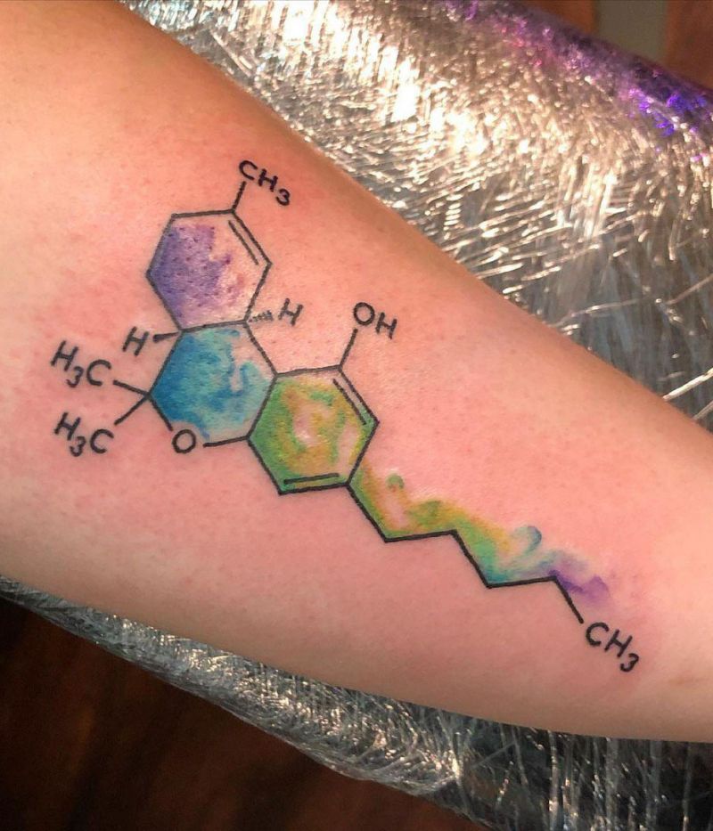 30 Pretty Molecule Tattoos You Must Love