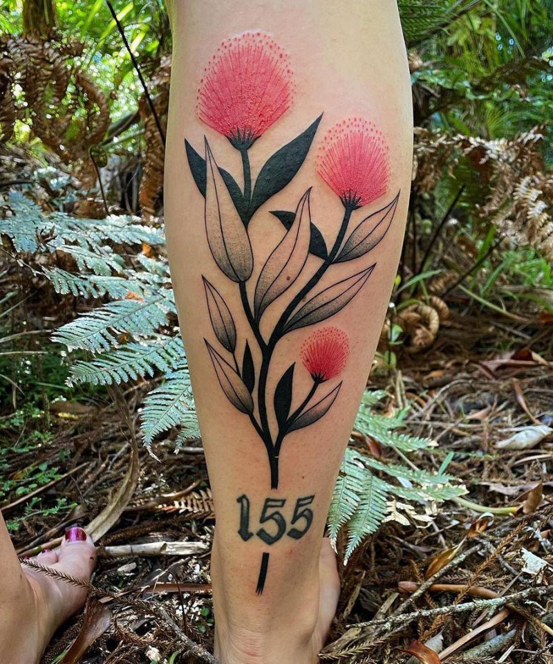 30 Pretty Pohutukawa Tattoos You Can Copy