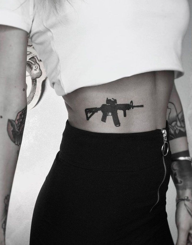 30 Pretty Rifle Tattoos You Can Copy