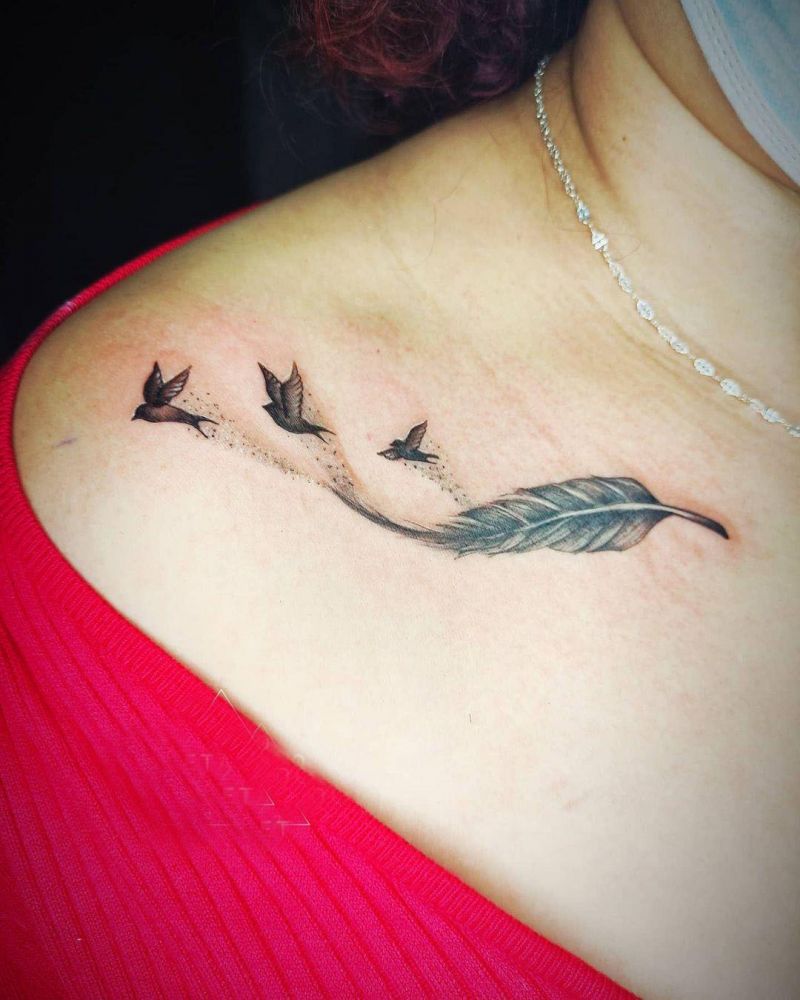 30 Pretty Three Birds Tattoos You Must Love