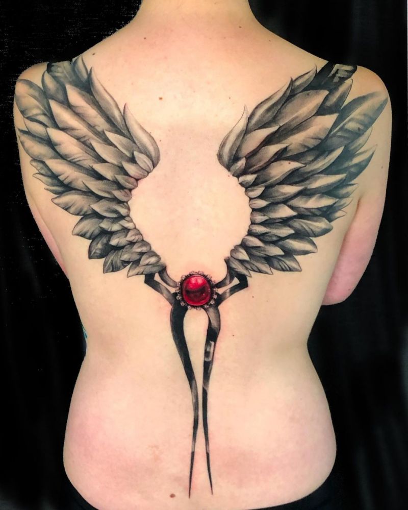 30 Pretty Valkyrie Wings Tattoos for Your Inspiration