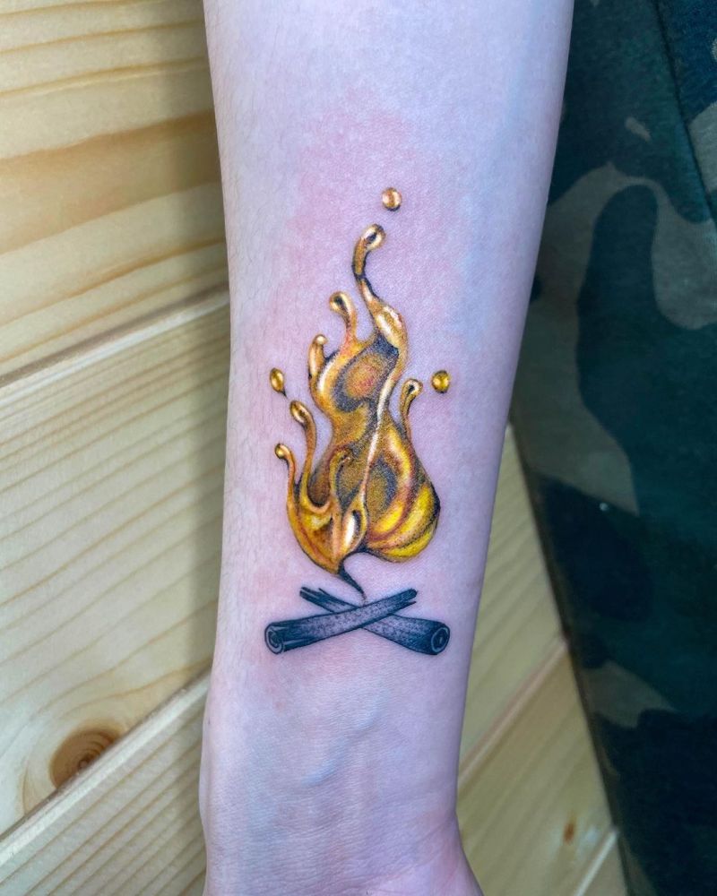 30 Pretty Bonfire Tattoos You Must Try