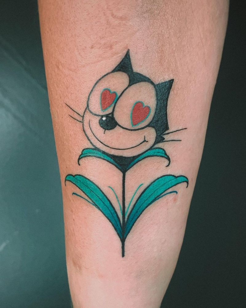 30 Cute Felix The Cat Tattoos You Must Love