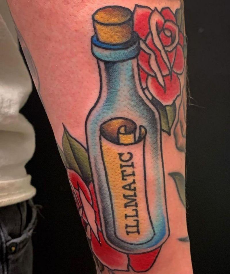 30 Mysterious Message In A Bottle Tattoos You Can Copy