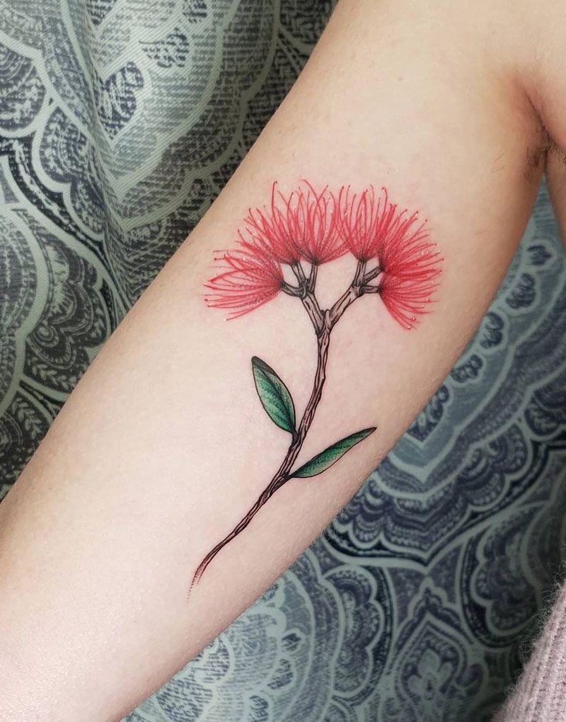 30 Pretty Pohutukawa Tattoos You Can Copy