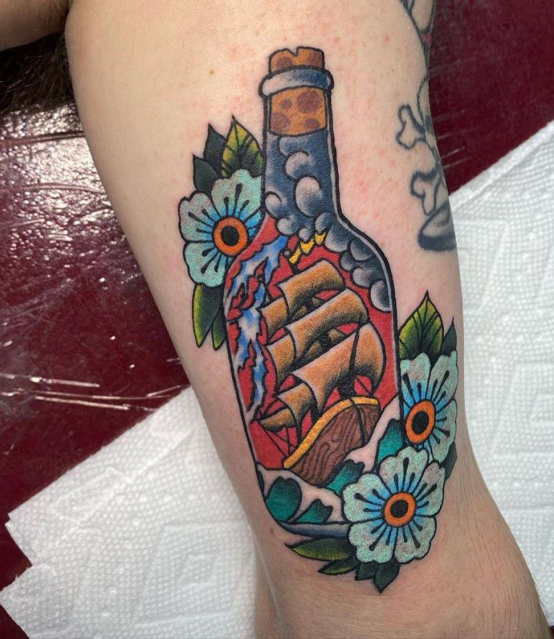 30 Pretty Ship In A Bottle Tattoos to Inspire You